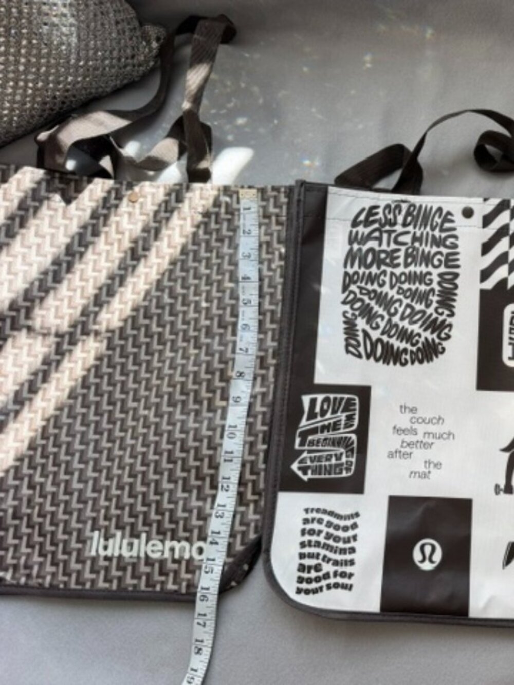 Lululemon Reusable bags.  set of 3 large bags BROWN BAGS